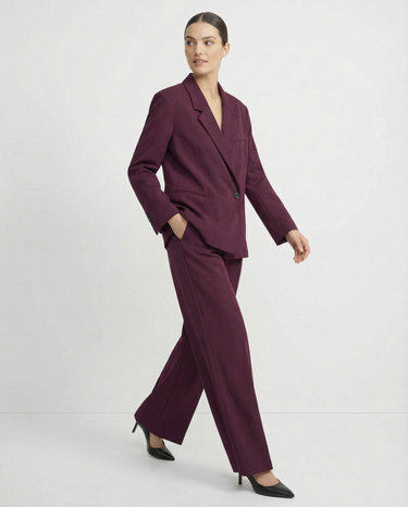 Aliya Burgundy Blazer Set