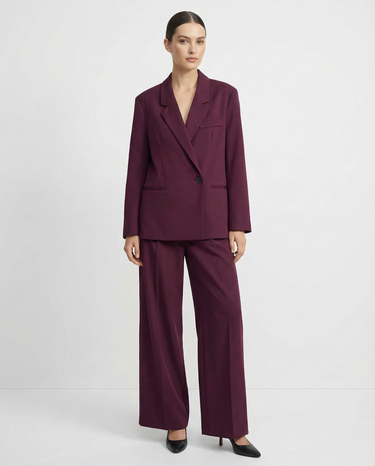 Aliya Burgundy Blazer Set