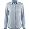 Graceful Satin Look Office Dress Shirt in light blue, flat lay front view with point collar and concealed placket