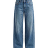 Harlow Low Rise Jeans in washed blue — low-rise baggy straight-leg denim, product flat lay