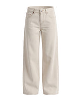 Harlow Low Rise Jeans in white — low-rise baggy straight-leg denim in a soft off-white wash, flat lay