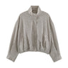 Henley Jacket in black and white gingham, flat lay front view