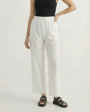 Noire Embroidered Straight Leg Pants