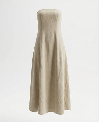 Camille Strapless Cotton Maxi Dress – Moriel Heritage Camille Strapless Cotton Maxi Dress – Moriel Heritage