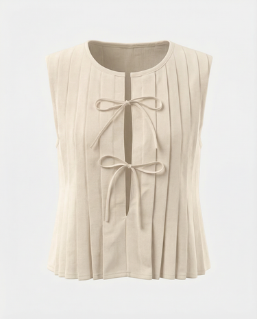 The Cala Cotton Linen Tie Top