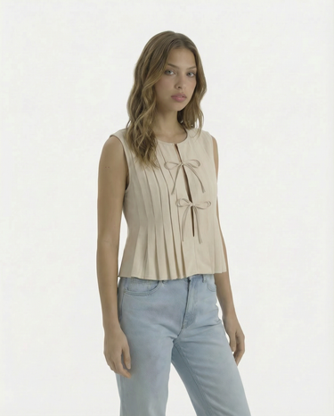 The Cala Cotton Linen Tie Top