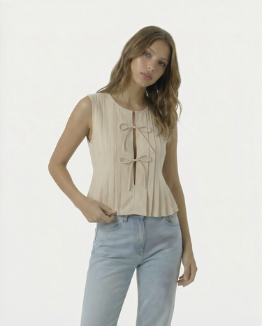 The Cala Cotton Linen Tie Top