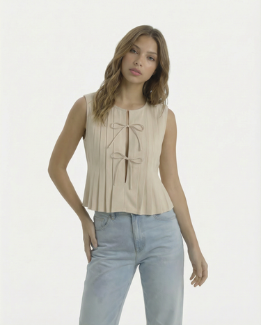 The Cala Cotton Linen Tie Top