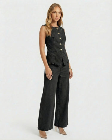 Anisse Black Denim Set