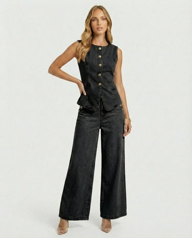 Anisse Black Denim Set