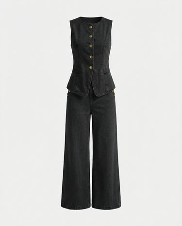 Anisse Black Denim Set
