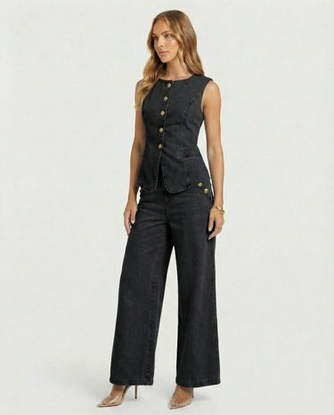 Anisse Black Denim Set