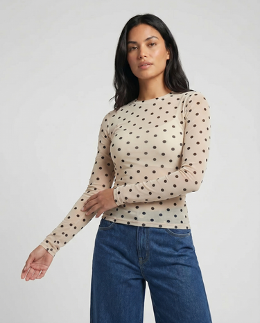 The Milly Polka Dot Sheer Top