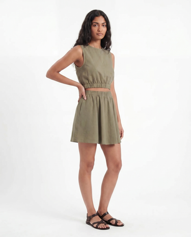 The Isola Cotton & Linen Skirt Set