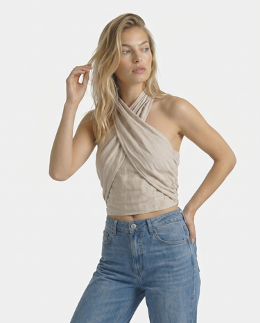 Halter Linen Vest Top