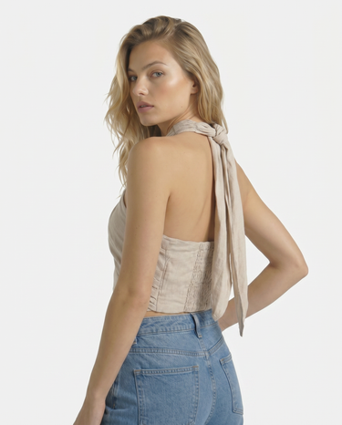 Halter Linen Vest Top