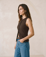 Burgundy polyester vest, view 5 – Moriel Heritage