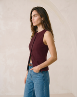 White polyester vest, view 5 – Moriel Heritage
