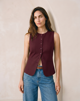 Khaki polyester vest, view 2 – Moriel Heritage