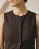 Burgundy polyester vest, view 3 – Moriel Heritage