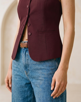 Khaki polyester vest, view 5 – Moriel Heritage