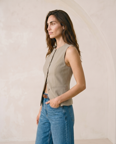 Polyester vest, view 6 – Moriel Heritage