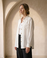 White linen shirt, view 3 – Moriel Heritage