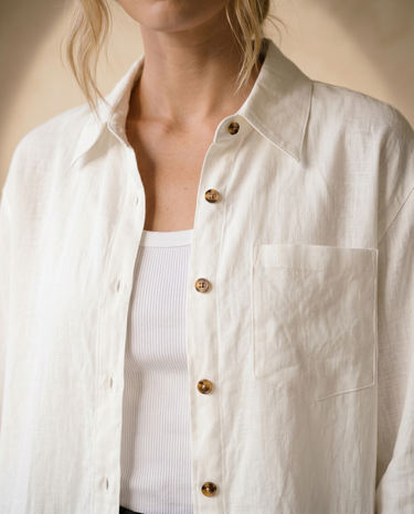 Baby Blue linen shirt, view 3 – Moriel Heritage