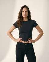 White viscose crew-neck t-shirt – Moriel Heritage