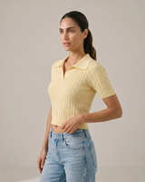 Yellow polyester top, view 5 – Moriel Heritage
