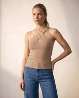 Black knit knit sweater, view 3 – Moriel Heritage