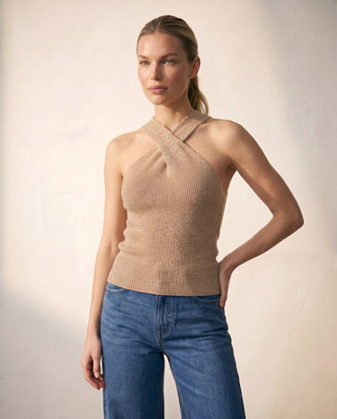 Black knit knit sweater, view 3 – Moriel Heritage