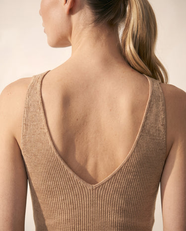 Beige knit knit sweater, view 6 – Moriel Heritage