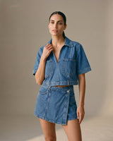 Wide-fit denim set, view 2 – Moriel Heritage