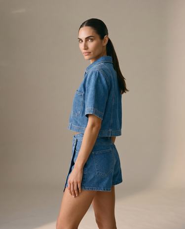 Wide-fit denim set, view 6 – Moriel Heritage