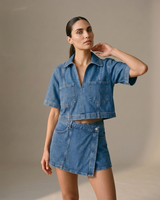 Wide-fit denim set, view 5 – Moriel Heritage