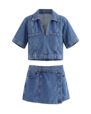 Wide-fit denim set – Moriel Heritage