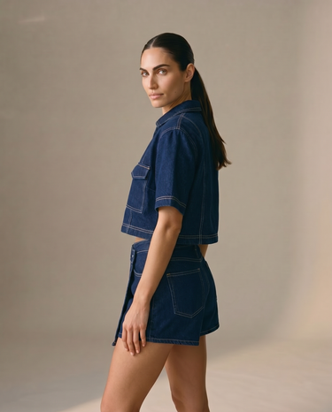 Light Blue Set wide-fit denim set, view 2 – Moriel Heritage