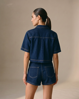 Light Blue Set wide-fit denim set, view 4 – Moriel Heritage
