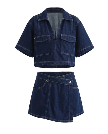 Deep Blue Set wide-fit denim set – Moriel Heritage