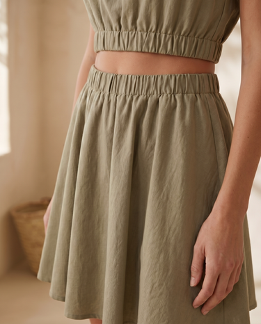 Wide-fit cotton skirt, view 4 – Moriel Heritage