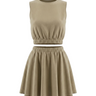 Khaki wide-fit cotton skirt – Moriel Heritage