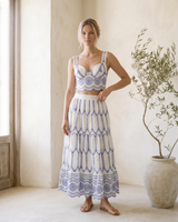 Blue polyester set, view 5 – Moriel Heritage