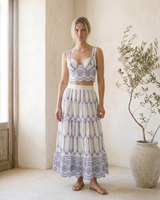 Blue polyester set, view 2 – Moriel Heritage