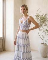 Blue polyester set, view 3 – Moriel Heritage