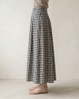 Navy & White Grid skirt, view 3 – Moriel Heritage