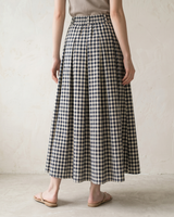 Navy & White Grid skirt, view 4 – Moriel Heritage