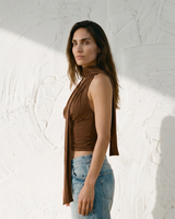 Black crew-neck top – Moriel Heritage