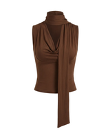 Brown crew-neck top – Moriel Heritage