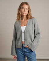 Khaki acrylic cardigan – Moriel Heritage